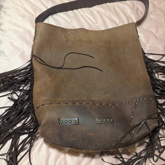Juan Antonio Hair On Hide Axis fringe Bag - Picture 2 of 4
